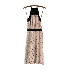 Anthropologie Raoul Womens Pink Black Bug Novelty Print Sleeveless Silk Dress 0